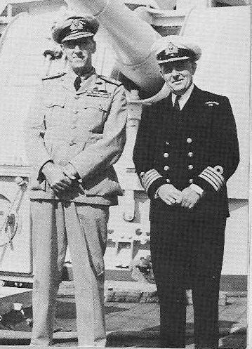 Admiral Wilbraham Ford and Captain Angus Nicholl, Commanding Officer HMS Penelope